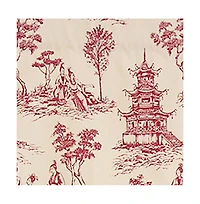 Naomi Regal Oriental Motive 3" Rod Pocket Valance 50" x 17" Red by Rlf Home