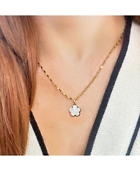 The Lovery Mother of Pearl Flower Charm 14K Gold