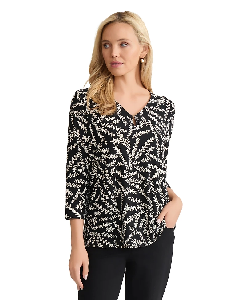 Jones New York Petite 3/4-Sleeve V-Neck Top