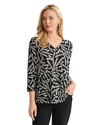 Jones New York Petite 3/4-Sleeve V-Neck Top