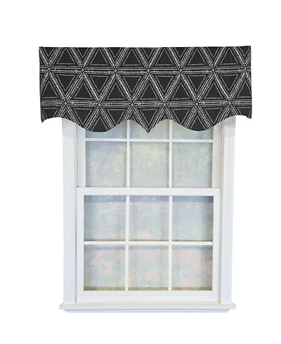Rlf Home 100% Cotton Zircon Regal With Poly/Cotton Ivory lining Rod Pocket Valance 50" x 16" Silver