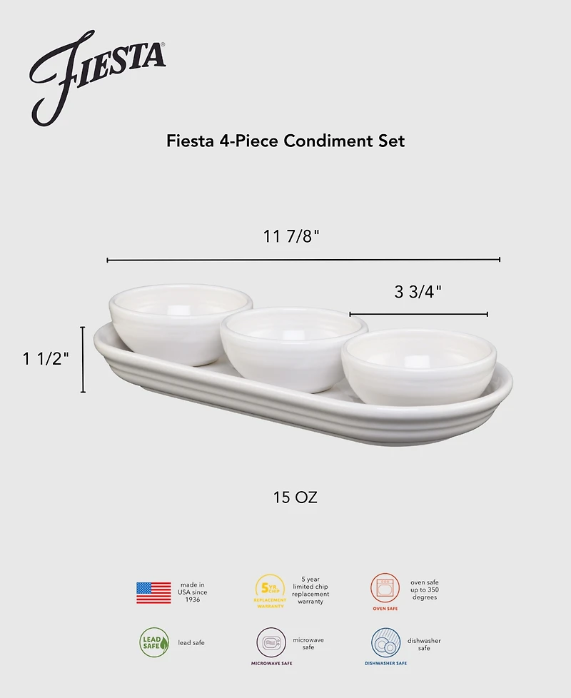 Fiesta Jade Snowflakes 4-Piece Condiment Set, Exclusively at Macy's