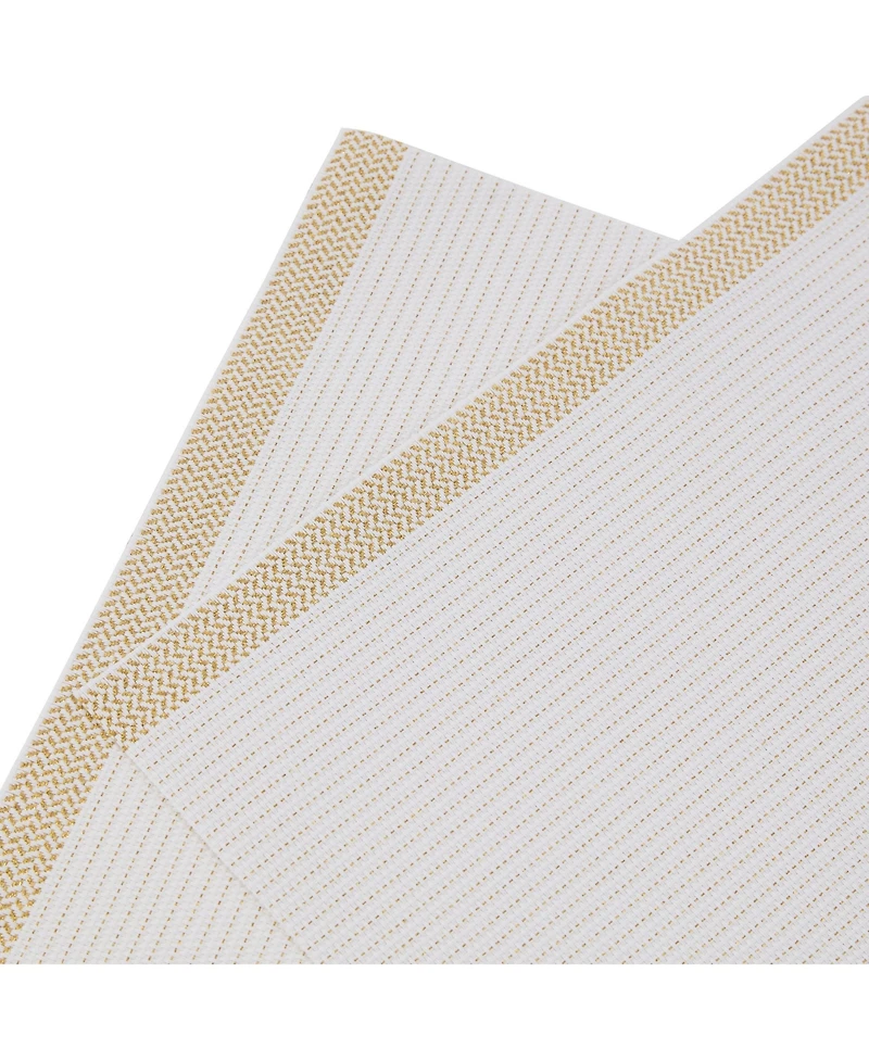 Dainty Home Rodeo Texteline Outdoor Dining Set Textured Design Reversible 12" x 18" Rectangular Placemats of 6 With Metallic Thread