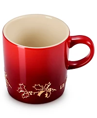 Le Creuset Stoneware Holly Collection 12 oz. Gold Applique London Mug