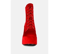 Ashcan Womens High Platform Velvet Ankle Boots