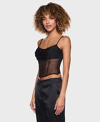 Alex & Sophia Women's Cowl Neck Corset Top