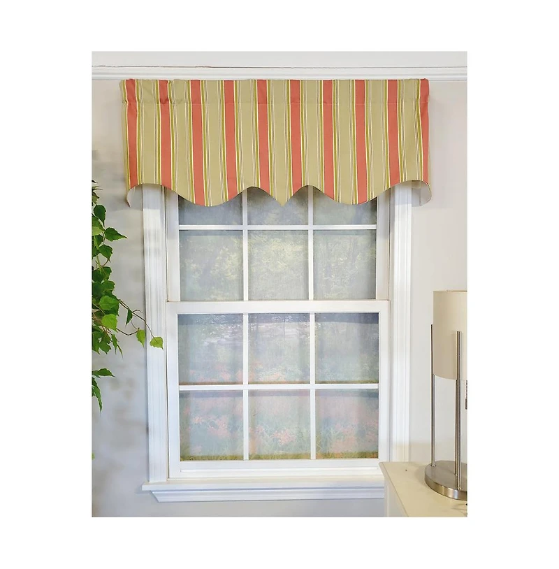 Rlf Home Thalia Regal 3" Rod Pocket Lining Luxurious and Elegant Window Treatment Valance 50" x 17" Melon
