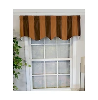 Rlf Home Pascal Stripe Regal 3" Rod Pocket Lining Luxurious and Elegant Window Treatment Valance 50" x 17" Espresso