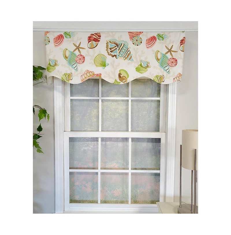 Rlf Home Bay Beach Provance 3" Rod Pocket Lining Luxurious and Elegant Window Treatment Valance 50" x 15" Multi