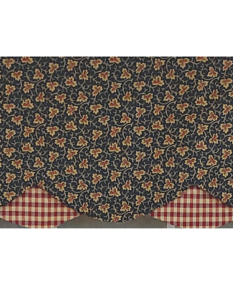 Rlf Home 3" Rod Pocket High Quality Fabric Andover Petticoat Valance for Windows 50" x 15" Navy