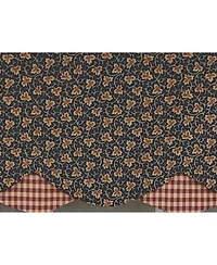 Rlf Home 3" Rod Pocket High Quality Fabric Andover Petticoat Valance for Windows 50" x 15" Navy
