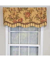 Rlf Home 100% Cotton Dewsbury Glory Fully lined Windows Rod Pocket Valance 50" x 16" Beige
