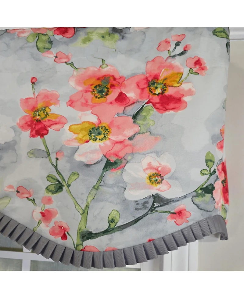 Rlf Home 100% Cotton Prosperity Provance Fully lined Windows Rod Pocket Valance 50" x 15" Gray