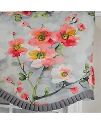 Rlf Home 100% Cotton Prosperity Provance Fully lined Windows Rod Pocket Valance 50" x 15" Gray