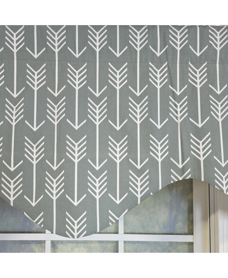 Rlf Home 100% Cotton Native Cornice With Poly/Cotton Ivory lining Rod Pocket Valance 50" x 17" Gray