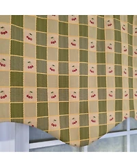 Rlf Home 100% Cotton Cherry Squares Regal With Poly/Cotton lining Rod Pocket Valance 50" x 15" Green