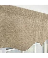 Rlf Home 100% Cotton Chenille Regal Fully lined Windows Rod Pocket Valance 50" x 17" Beige
