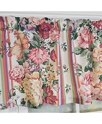 Rlf Home 100% Cotton Flower Lane Tailored Unlined Windows Rod Pocket Valance 68" x 13" Multi