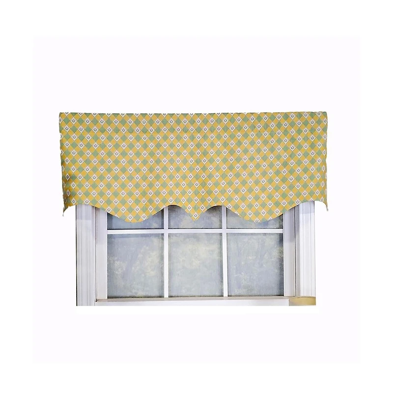 Rlf Home Modern Design Classic Petite Flower Regal Style Window Valance 50" x 17" Spring