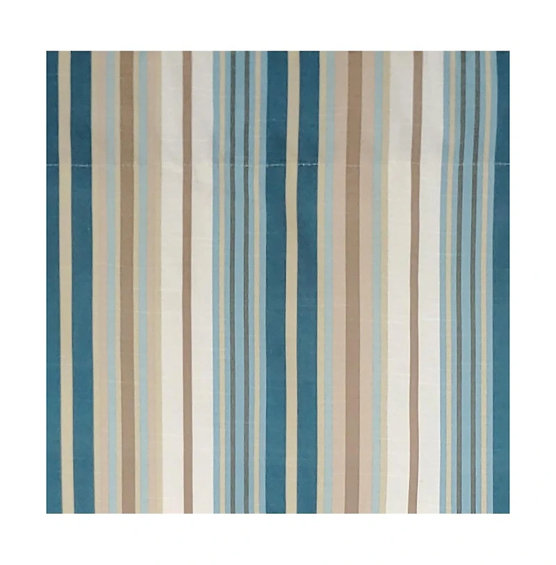 Rlf Home Elisa Stripe Regal 100% Cotton with Fully Lined 3" Rod Pocket High Quality Spot Clean Valance 50" x 17" Blue