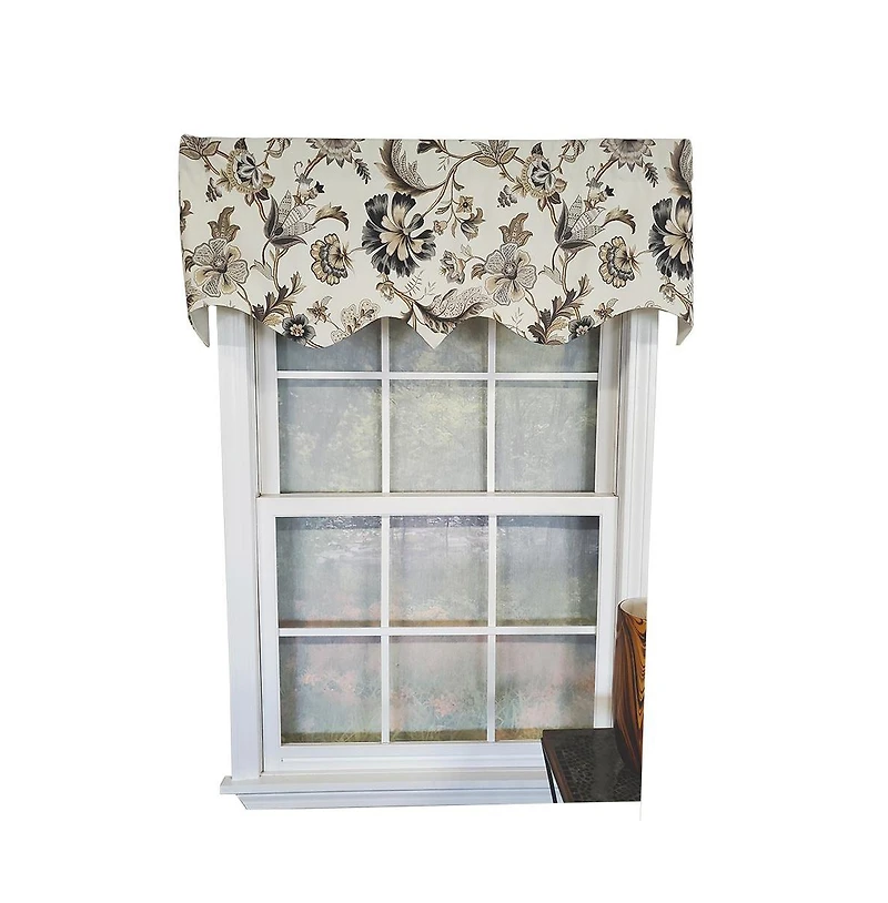 Rlf Home Tannzibar Regal 3" Rod Pocket Lining Luxurious and Elegant Window Treatment Valance 50" x 17" Gray