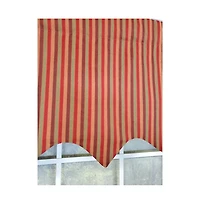 Rlf Home Roman Stripe Regal 3" Rod Pocket Lining Luxurious and Elegant Window Treatment Valance 50" x 17" Orange