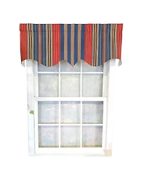 Rlf Home Sailor Stripe Regal 3" Rod Pocket Lining Luxurious and Elegant Window Treatment Valance 50" x 17" Nautical