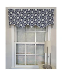 Rlf Home 3" Rod Pocket High Quality Fabric Jerin Regal Valance for Windows 50" x 17" Navy