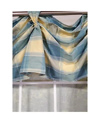 Rlf Home 4" Top Tab High Quality Fabric Duncaster 2-Scoop Victory Swag for Windows 40" x 25" Porcelain