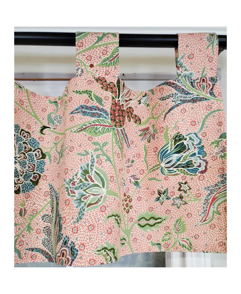 Rlf Home 4" Top Tab High Quality Fabric Every Tab Valance for Windows 50" x 16" Rose