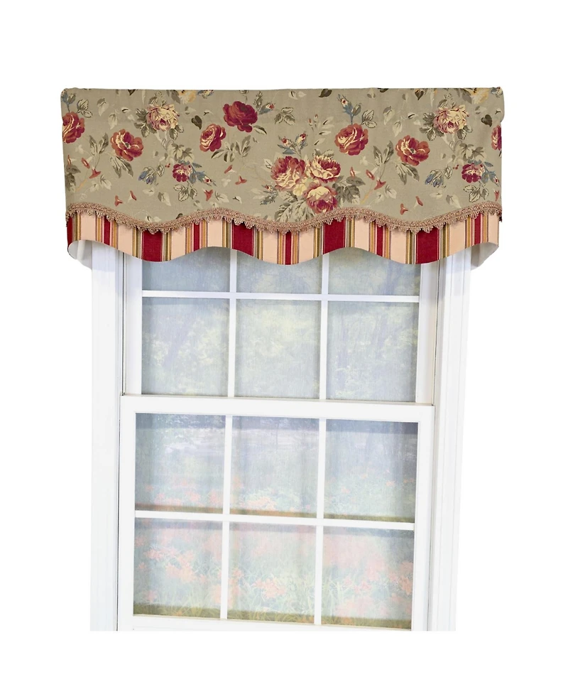Rlf Home 100% Cotton Lymington Glory Fully lined Windows Rod Pocket Valance 50" x 16" Green