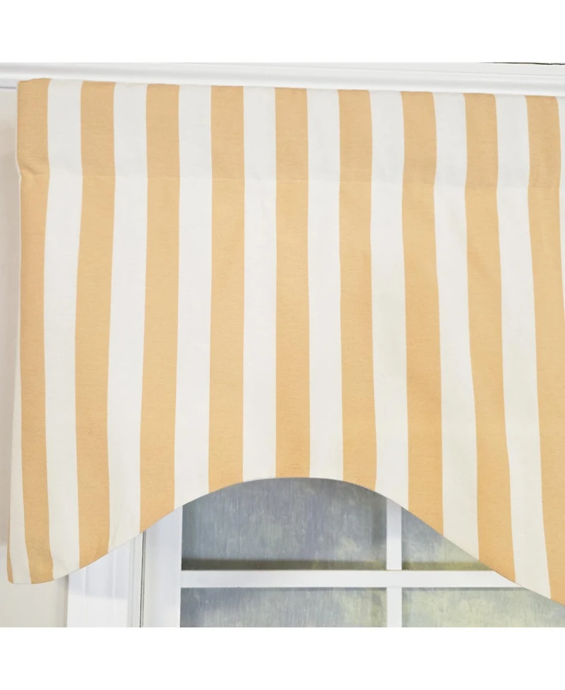Rlf Home Playa Stripe Cornice Traditional Valance Tan 100% Cotton Lined 50" x 17" Tan
