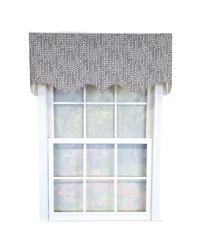 Rlf Home 100% Cotton Rainfall Regal With Poly/Cotton Ivory lining Rod Pocket Valance 50" x 16" Gray