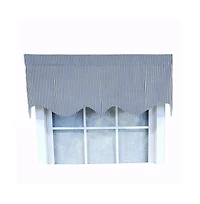 Rlf Home Luxurious Modern Design Classic Mg-Ticking Stripe Regal Style Window Valance 50" x 17" Blue