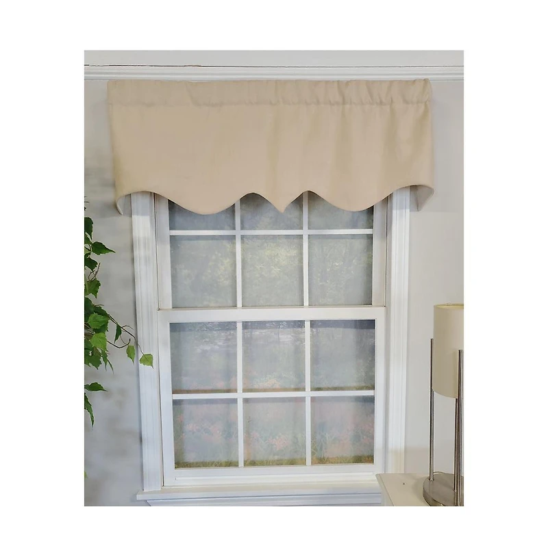 Rlf Home Slub Duck Regal 3" Rod Pocket Lining Luxurious and Elegant Window Treatment Valance 50" x 17" Khaki
