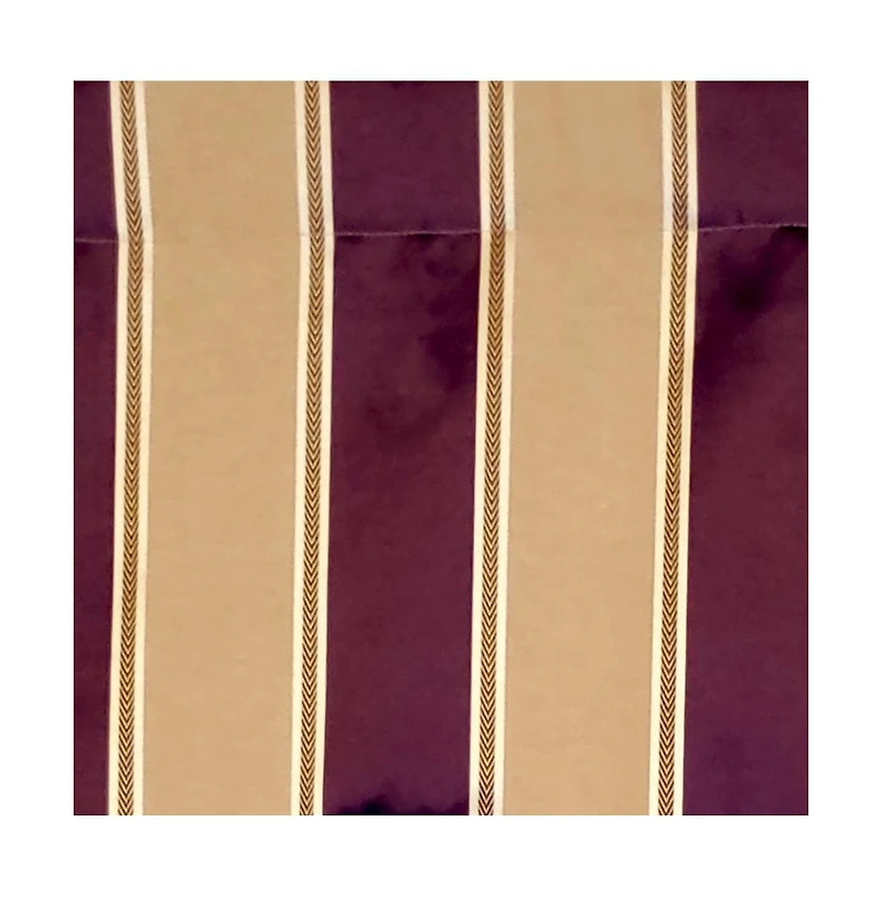 Rlf Home Bengal Stripe Regal 3" Rod Pocket Lining Luxurious and Elegant Window Treatment Valance 50" x 17" Egg Plant