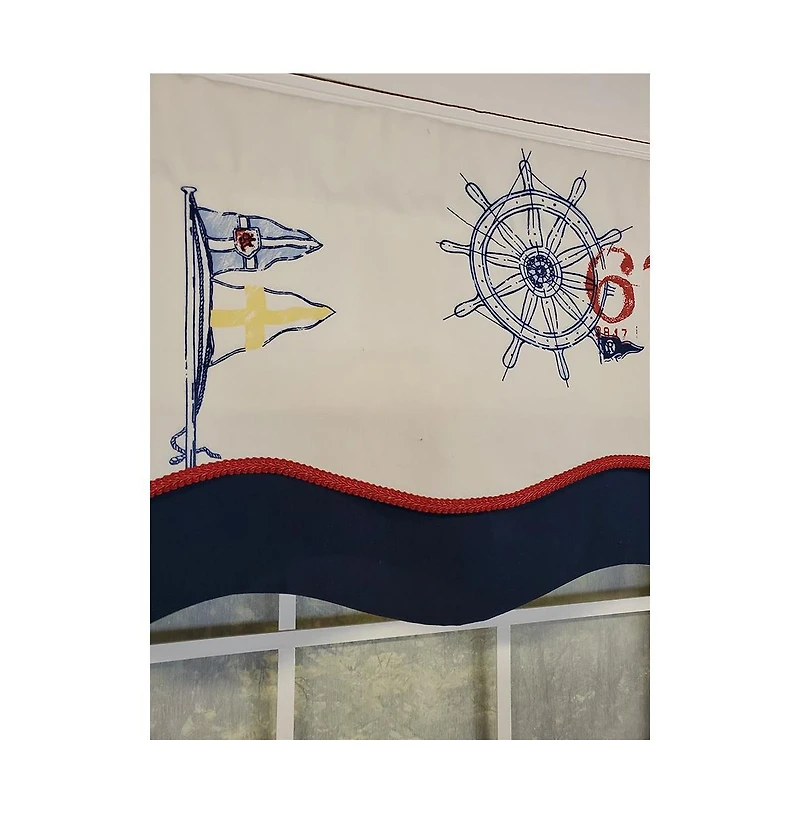 Rlf Home Wheel 67 Glory 3" Rod Pocket Lining Luxurious and Elegant Window Treatment Valance 50" x 16" Off White