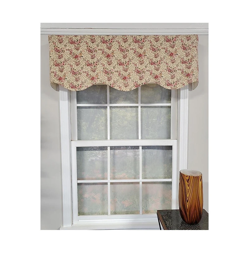 Rlf Home Loulia Provance 3" Rod Pocket Lining Luxurious and Elegant Window Treatment Valance 50" x 15" Cream