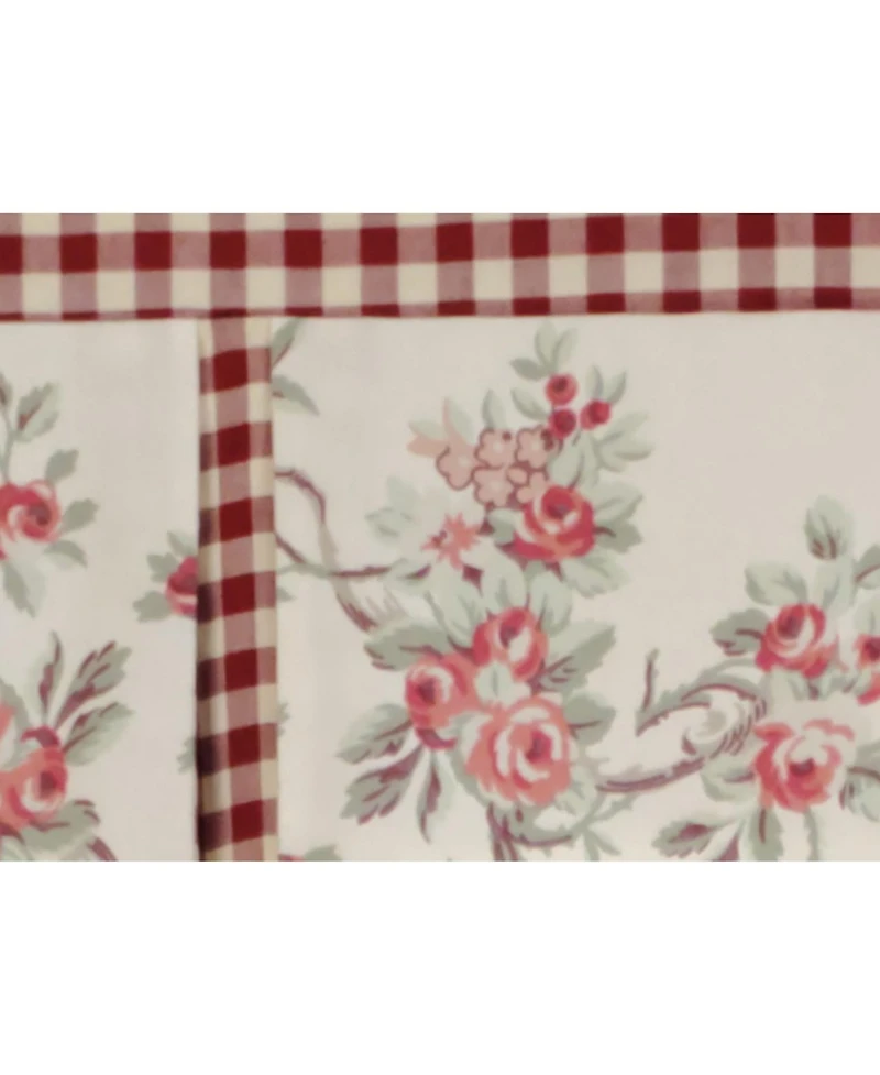 Rlf Home 3" Rod Pocket High Quality Fabric D-Willow Pleated Valance for Windows 50" x 17" Red