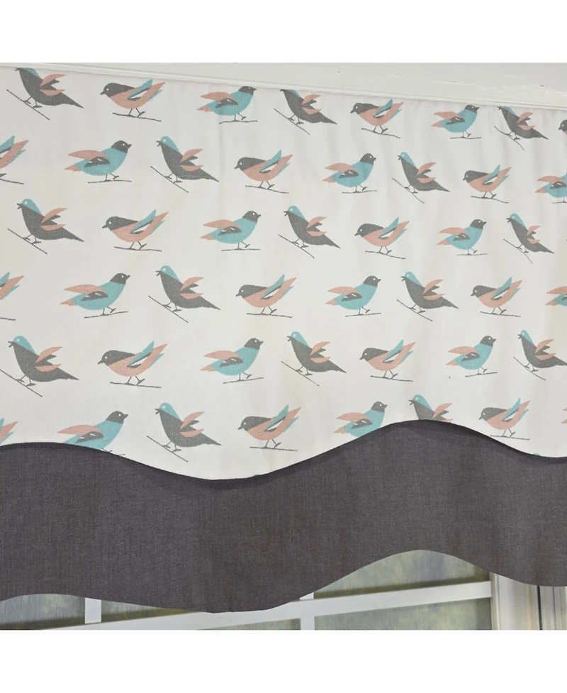 Rlf Home 100% Cotton Avain Glory Fully lined Windows Rod Pocket Valance 50" x 16" Gray