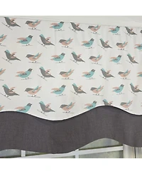 Rlf Home 100% Cotton Avain Glory Fully lined Windows Rod Pocket Valance 50" x 16" Gray