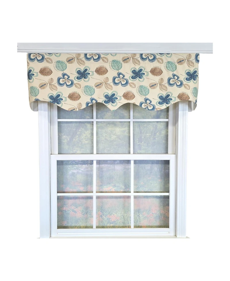 Rlf Home 100% Cotton Jolly Regal Fully lined Windows Rod Pocket Valance 50" x 17" Cream