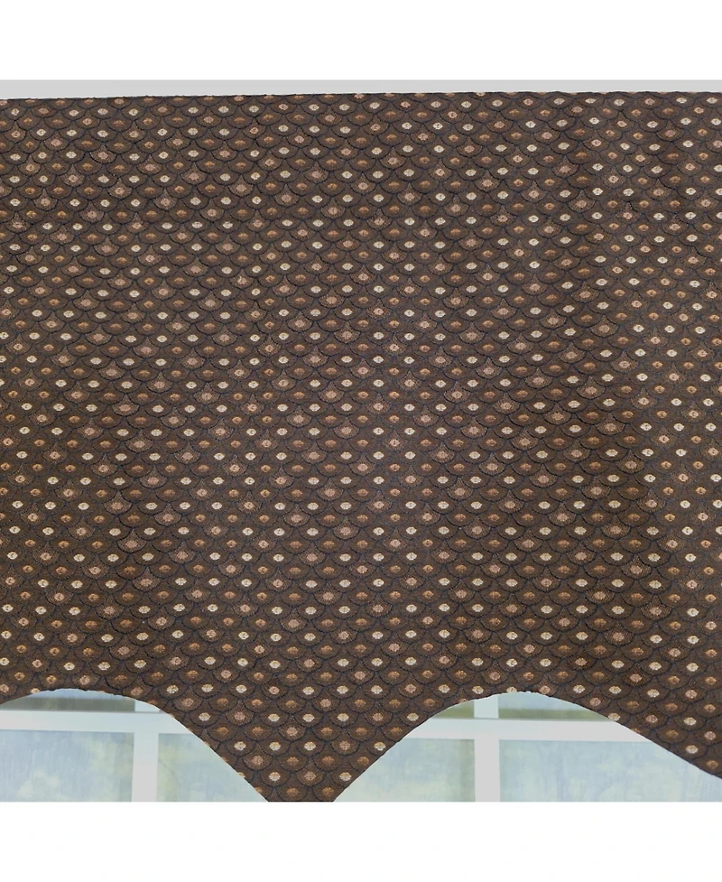 Rlf Home 100% Cotton Metz Regal Fully lined Windows Rod Pocket Valance 50" x 17" Brown