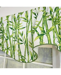 Rlf Home 100% Cotton Bamboo Fluted Fully lined Windows Rod Pocket Valance 65" x 16" Green