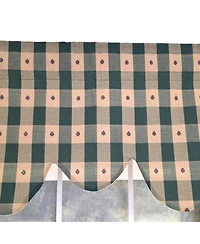 Rlf Home 100% PolyesterCollette Squares Shaped Fully lined Windows Rod Pocket Valance 51" x 15" Green