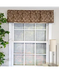 Rlf Home 100% Cotton Marruecos Tailored Unlined Windows Rod Pocket Valance 51" x 12" Brown