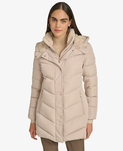 Calvin Klein Women's Lined Hooded Puffer Coat