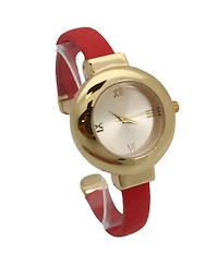 Hot Pink Petite Gold Tone Bangle Bracelet Watch