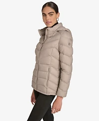 Calvin Klein Women's Short Faux Fur Collar Puffer Jacket