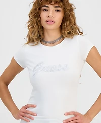 Guess Women's Rhinestone Logo T-Shirt